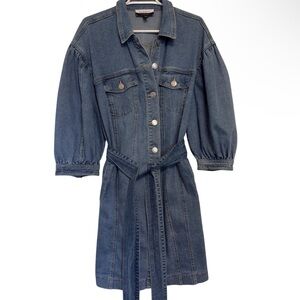 ELOQUII Elements Puff Sleeve Denim Jacket Dress Plus Size 20